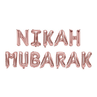 Nikah Mubarak Foil BalloonsRose Gold from B&Q
