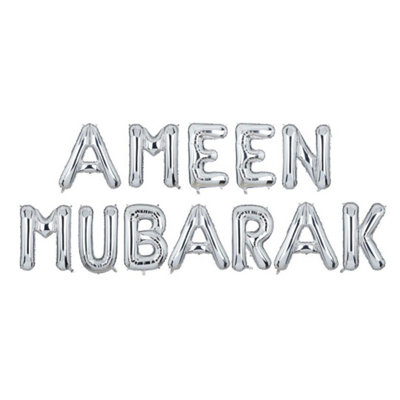 Ameen Mubarak Foil BalloonsSilver from B&Q