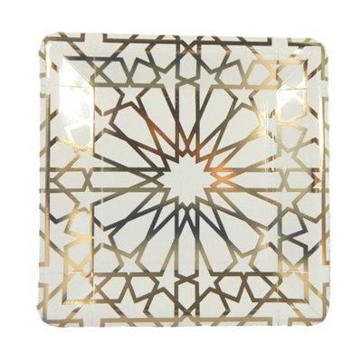 Geo Gold Party Plates10 Pack from B&Q