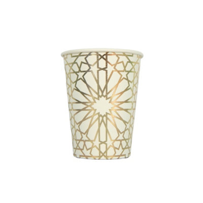 Geo Gold Party Cups10 PackDisposable Party Tableware from B&Q