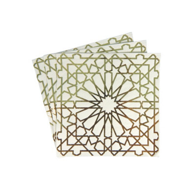 Geo Gold Party Napkins20 Pack from B&Q