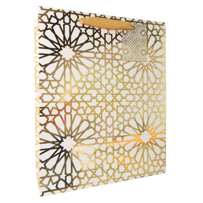 Geo Gold Elegant Premium Gift Bag from B&Q