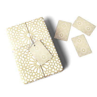 Geo Gold Premium Gift Wrap & Tag from B&Q
