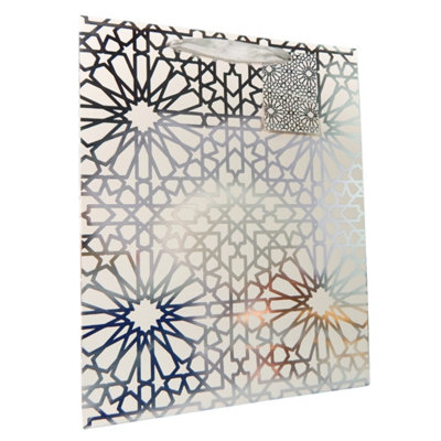 Geo Silver Elegant Premium Gift Bag from B&Q