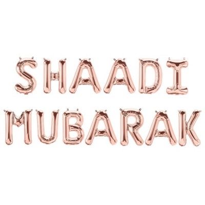Shaadi Mubarak Foil BalloonsRose Gold from B&Q
