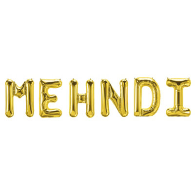 Gold Mehndi Foil Letter Balloons from B&Q