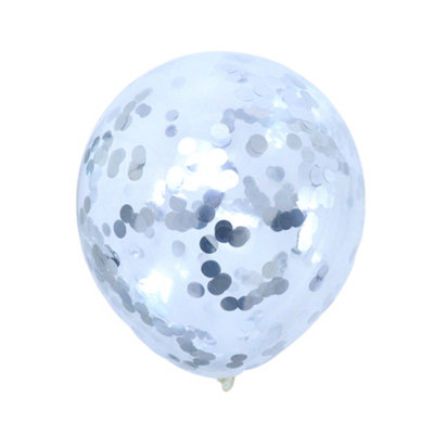 Confetti Balloons (10Pk)Silver from B&Q