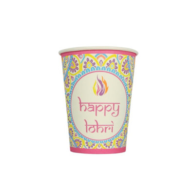 Happy Lohri Party Cups (10Pk)Multicolour from B&Q