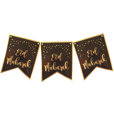 Eid Mubarak BannerBlack & Gold from B&Q