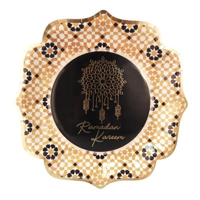 Ramadan Kareem Party Plates (10Pk)Black & Gold from B&Q