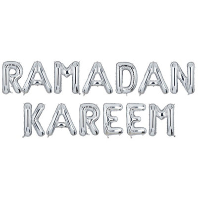 Ramadan Kareem Foil BalloonsSilver from B&Q