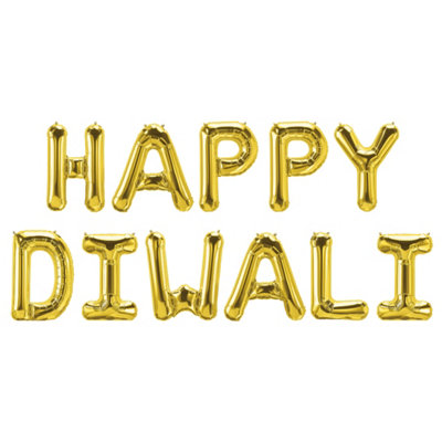 Happy Diwali Foil BalloonsGold from B&Q