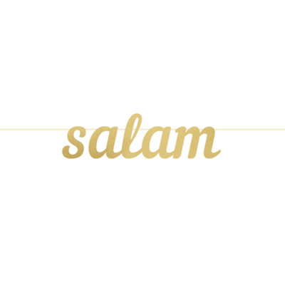 Salam Letter BannerGold Foil Cursive Bunting 2 Metre from B&Q