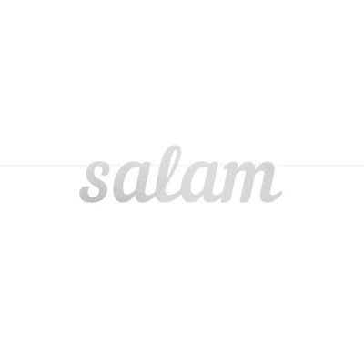 Salam Letter BannerSilver Foil Cursive Bunting 2 Metre from B&Q
