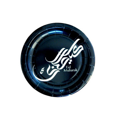 B&Q Eid Dessert Plates (10Pk) - Black & White