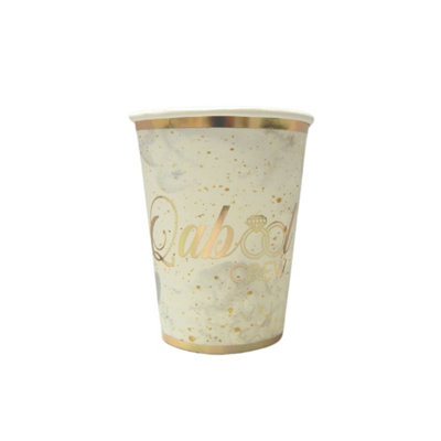 Qabool Crew Party Cups (10Pk)Grey & Gold from B&Q