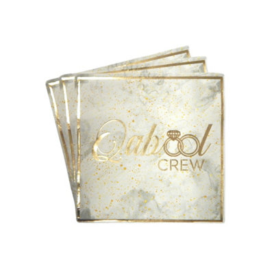 Qabool Crew Party Napkins (20Pk)Grey & Gold from B&Q