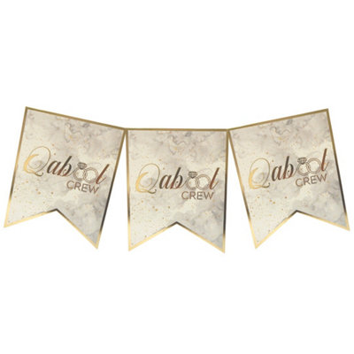 Qabool Crew Party BannerGrey & Gold from B&Q