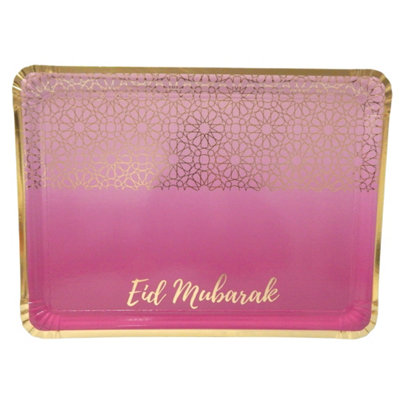 Eid Mubarak Serving Trays (3 Pack)Purple & Gold from B&Q