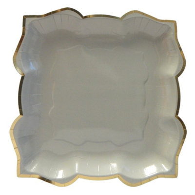 Lotus Large Party Plates (10Pk)Slate (Grey) from B&Q