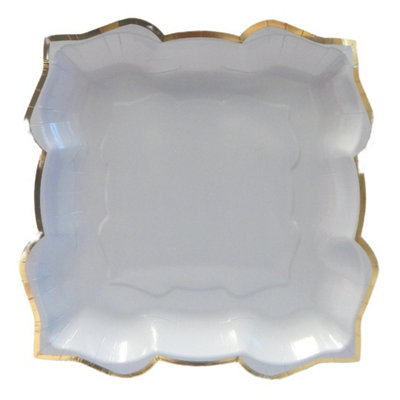Lotus Large Party Plates (10Pk)Cloud (Silver) from B&Q