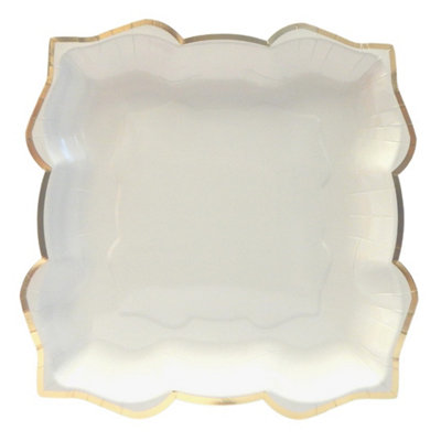 Lotus Large Party Plates (10Pk)Snow (White) from B&Q