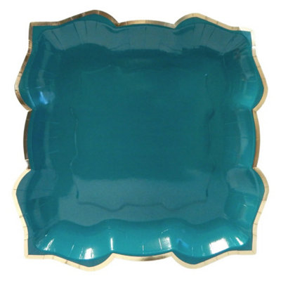Lotus Large Party Plates (10Pk)Emerald (Green) from B&Q