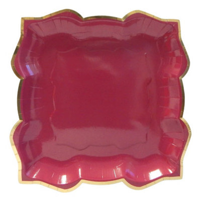 Lotus Large Party Plates (10Pk)Plum (Purple) from B&Q