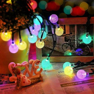 HSD 50 Led Multicolour Crystal Ball Lights (12M)Solar Power Lights For ChristmasWeddingsAnd Home Decor