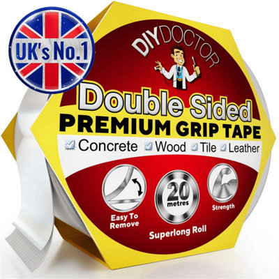 B&Q -  20M X 21mm Double-Sided Carpet Tape Clear Heavy-Duty Rug Gripper (1 Pack)