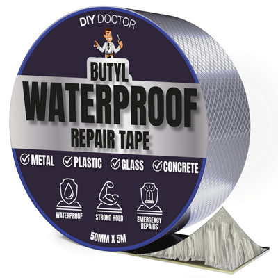 Diy Doctor 50mm X 5M Butyl Waterproof Tape Silver Roof Sealant Strip With Foil Backing from B&Q