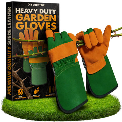 B&Q -  Gardening Gloves1 Pair Unisex Leather GlovesThorn Proof Heavy Duty Garden GlovesOne Size