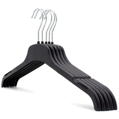 The Hanger Store 20 Black Strong Plastic Coat Hangers With Notches43CmSpace-SavingSlim Profile from B&Q
