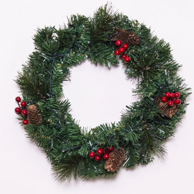 Christmas Tree World The 45Cm Majestic Dew Pine Wreath from B&Q