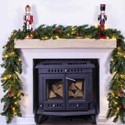Christmas Tree World The Pre-Lit Connectable 270Cm Majestic Dew Pine Garland from B&Q