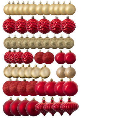 B&Q -  The Red & Gold Bauble 60Pc Base Set