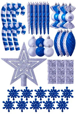 B&Q -  The Blue & Silver Bauble 52Pc Accessories Set