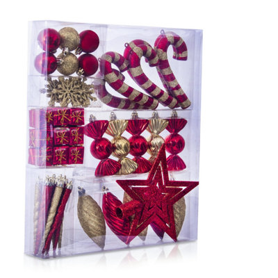 B&Q -  The Red & Gold Bauble 52Pc Accessories Set