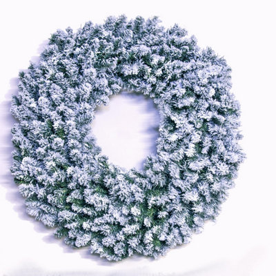 Christmas Tree World 120Cm Flocked Extra Wide Arbor Vitae Wreath from B&Q
