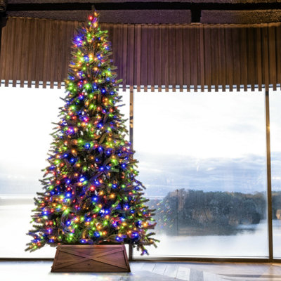 B&Q -  The 10Ft/300Cm Pre-Lit Ultra Devonshire Slimline Tree With Warm White/multicoloured Colour Change Leds