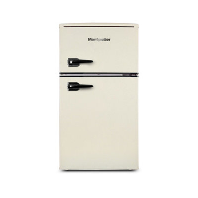 Montpellier Mab2035EcCream Undercounter Retro Fridge Freezer84 LitresE Energy Rating from B&Q