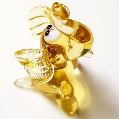 Novecrafto Handcrafted Amber Glass Elephant Figurine For Home Decor Display from B&Q