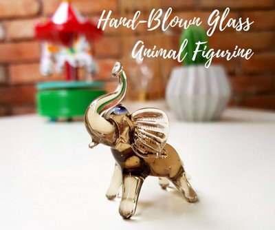 Novecrafto Handcrafted Dark Glass Elephant Figurine For Elegant Home Decor from B&Q