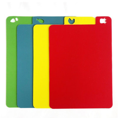  - Jean Patrique Flexible Colour Coded Plastic Chopping Board Set Of 4 Non Slip Antibacterial Dishwasher Safe Kitchen Prep Boards