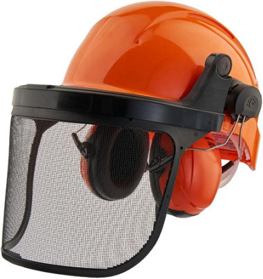  - Eckman Helmet Eye Ear Protector Safety Head Set31Db Ear Defenders Mesh Visor Adjustable Fit Diy Garden Work Safety Gear