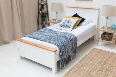 Rostherne Farmhouse White Wooden Bed Frame Single Size 3Ft from B&Q