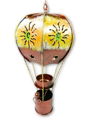 Metal Hot Air Balloon Garden Ornament Tea Light Candle HolderBronze 25Cm from B&Q