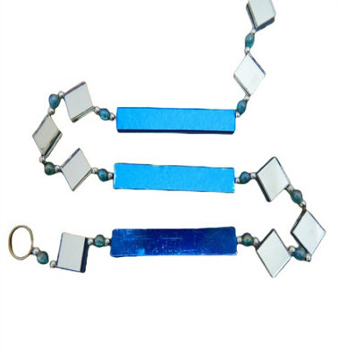 B&Q Set Of 3 Mirror Suncatchers/ Colourful Garden Suncatchers - Blue