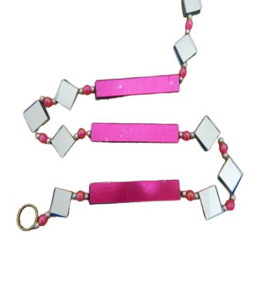 B&Q Set Of 3 Mirror Suncatchers/ Colourful Garden Suncatchers - Pink