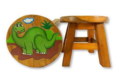 Children's Wooden StoolGreen Diplodocus from B&Q